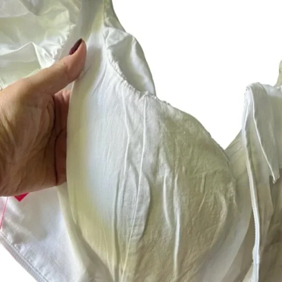 Lilly Pulitzer Emie Fit and Flare Babydoll Top Empire Waist Ruffle Neckline SZ 8 - Picture 8 of 13